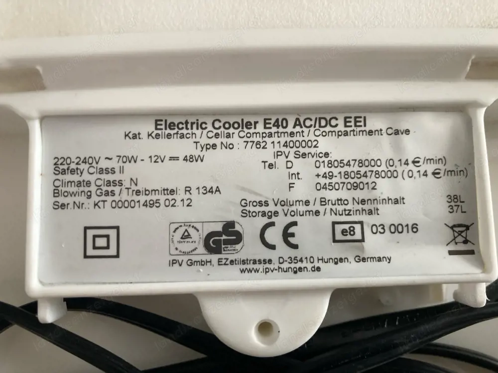 Electric Cooler E40 AC DC EEI