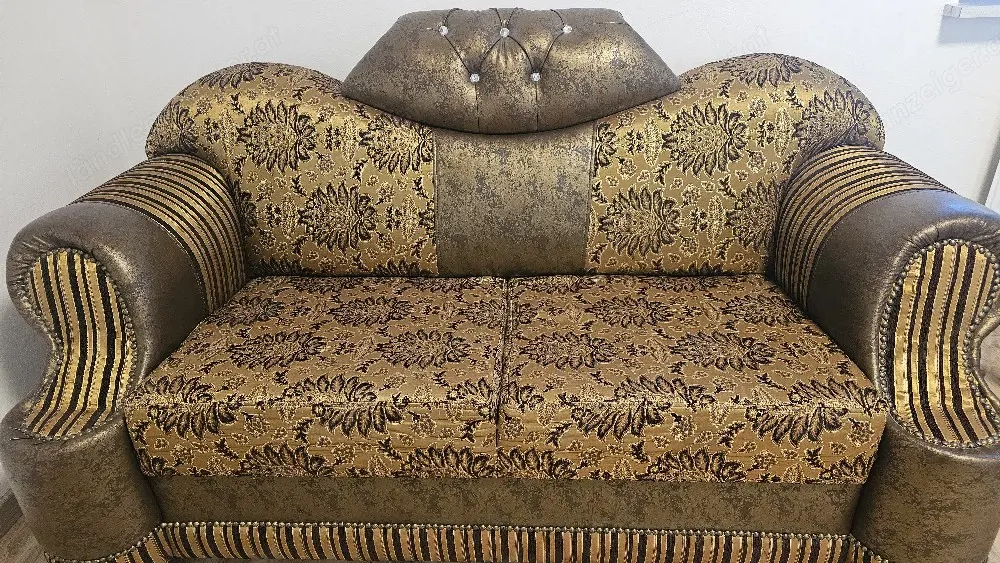 Prachtvolles 2-Sitzer Sofa im orientalischen Stil   Gold Bronze   Top Zustand!