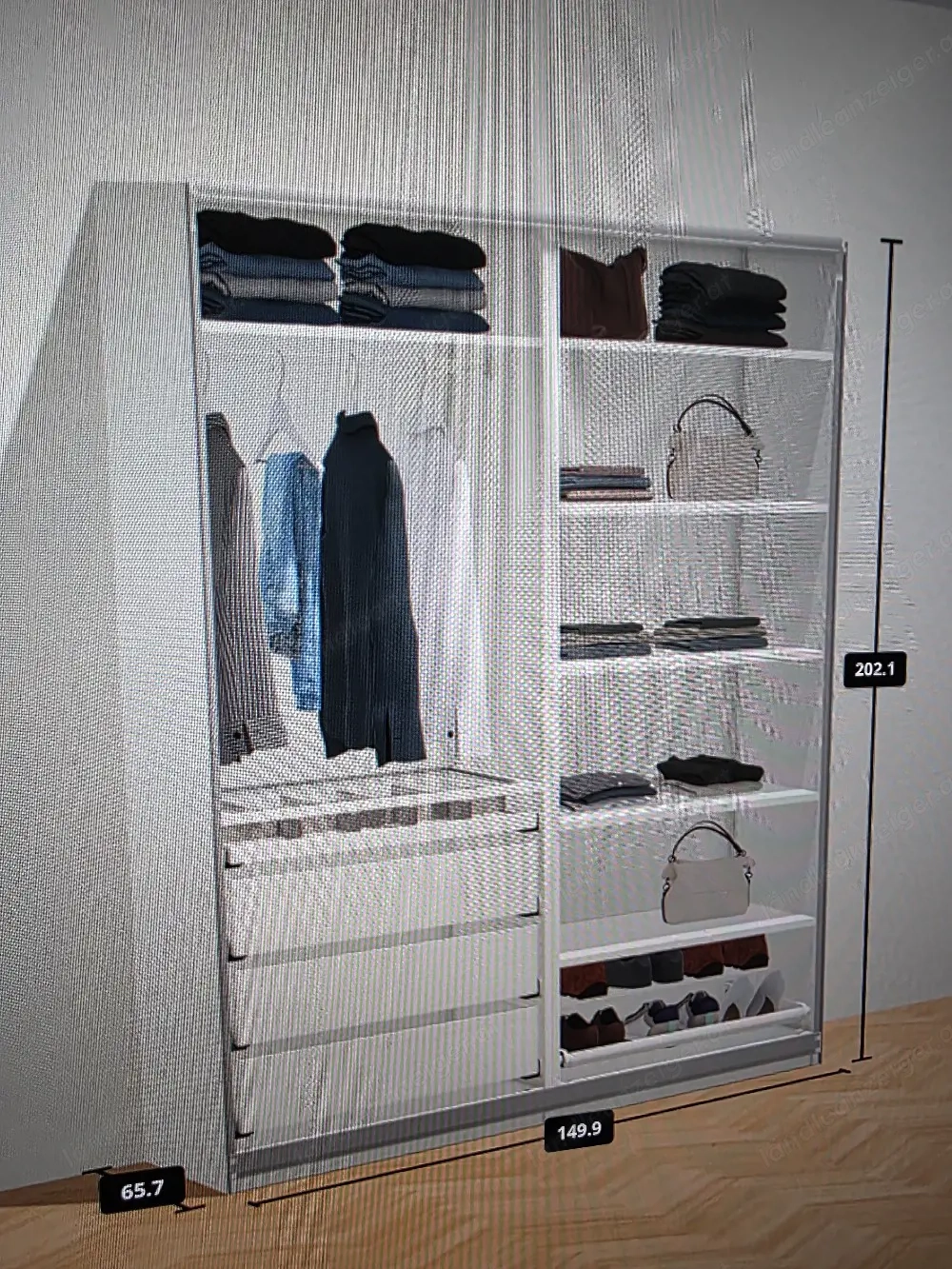 IKEA PAX Kleiderschrank mit Schiebetüren & Magnettafel
