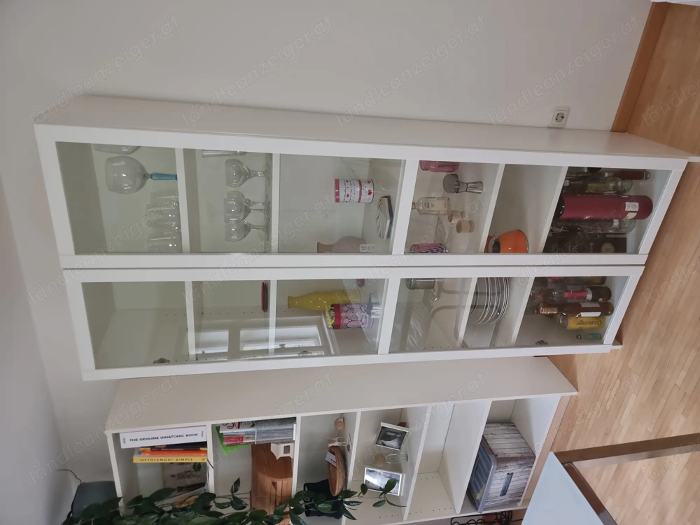 IKEA BILLY Vitrine mit OXBERG Glastüren   Weiß