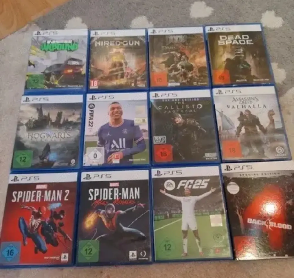 PlayStation 5 Disc 12Spielen+VR Brille+Controller und Zubehör