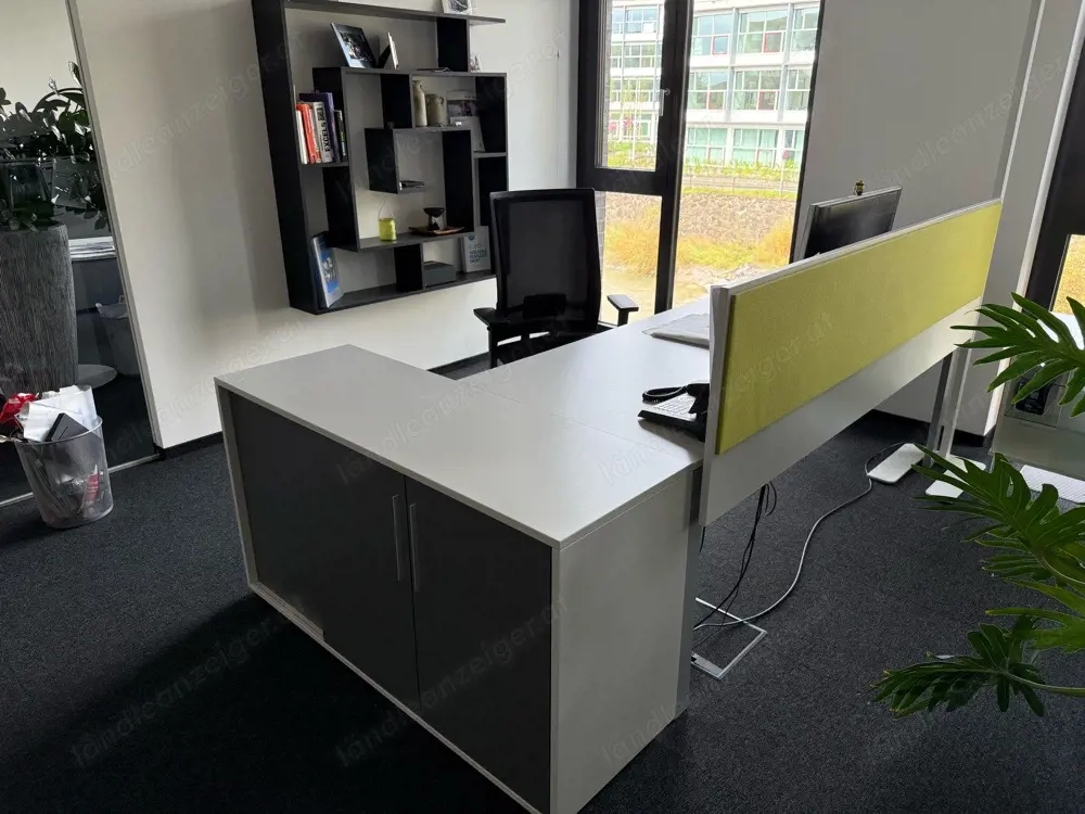 BENE Schreibtisch incl. Container 200x80, 132x45 Neuwertig!.