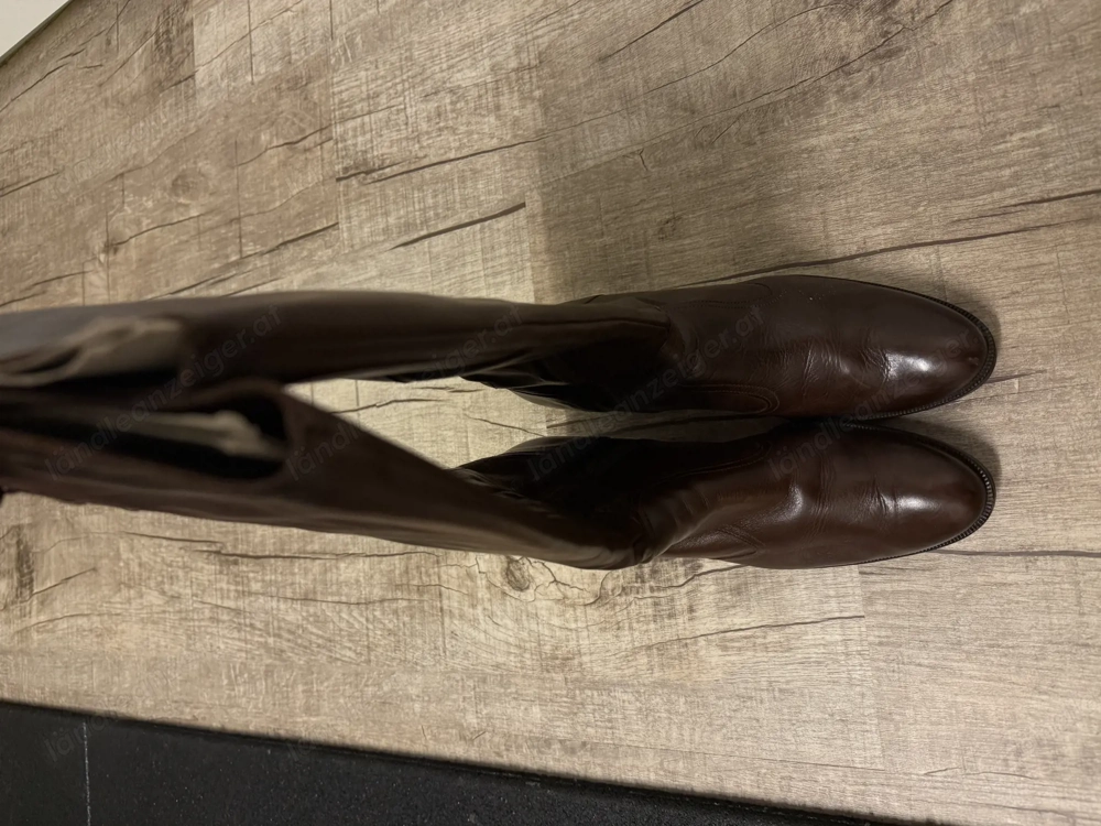 Lederstiefel braun mit Absatz 