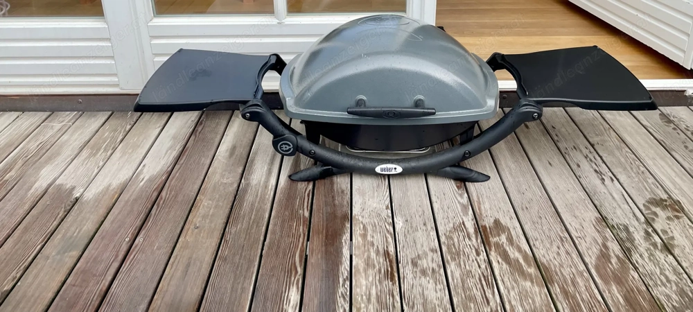 Weber Elektrogrill Q 2400 grau mit Gestell und 2 Abdeckhauben
