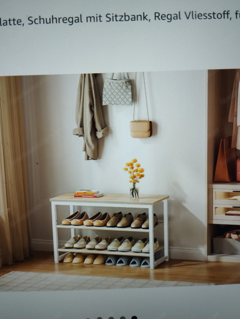 Schuhregal mit Sitzbank