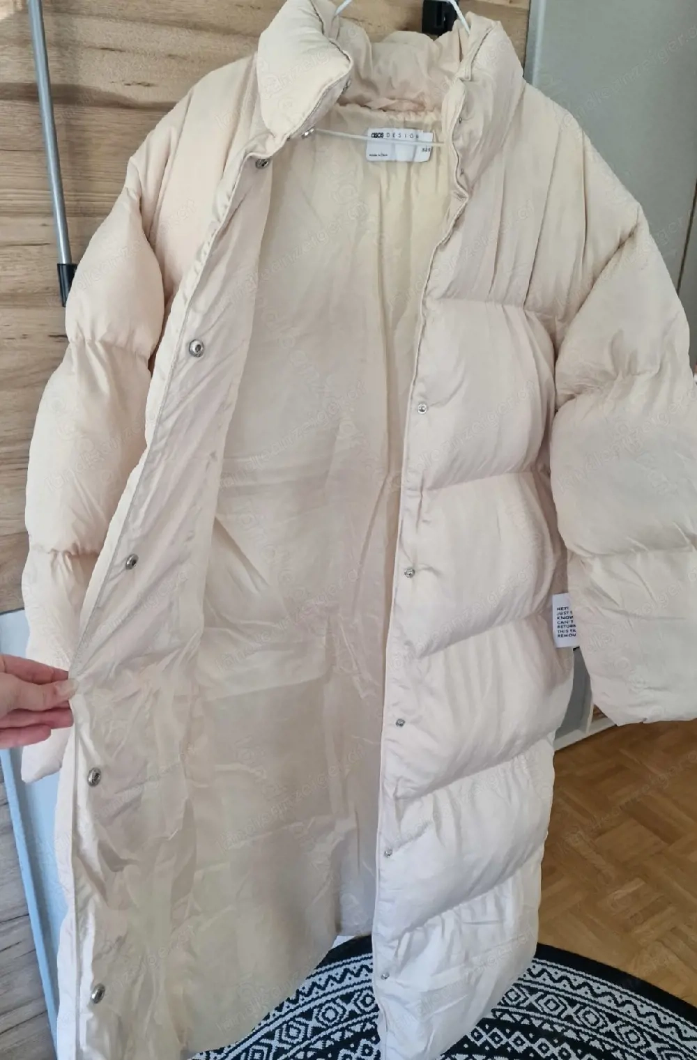 ASOS DESIGN Puffer Mantel   Creme   Neu & Ungetragen