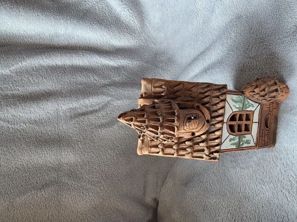 Dekoratives Keramikhaus   Teelichthaus   Handarbeit   rustikaler Stil