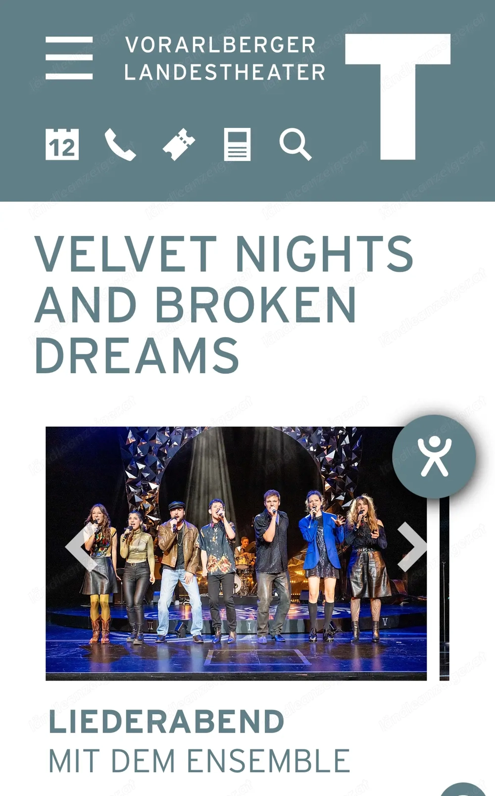 3 Karten Landestheater  Velvet Nights  7.2.26