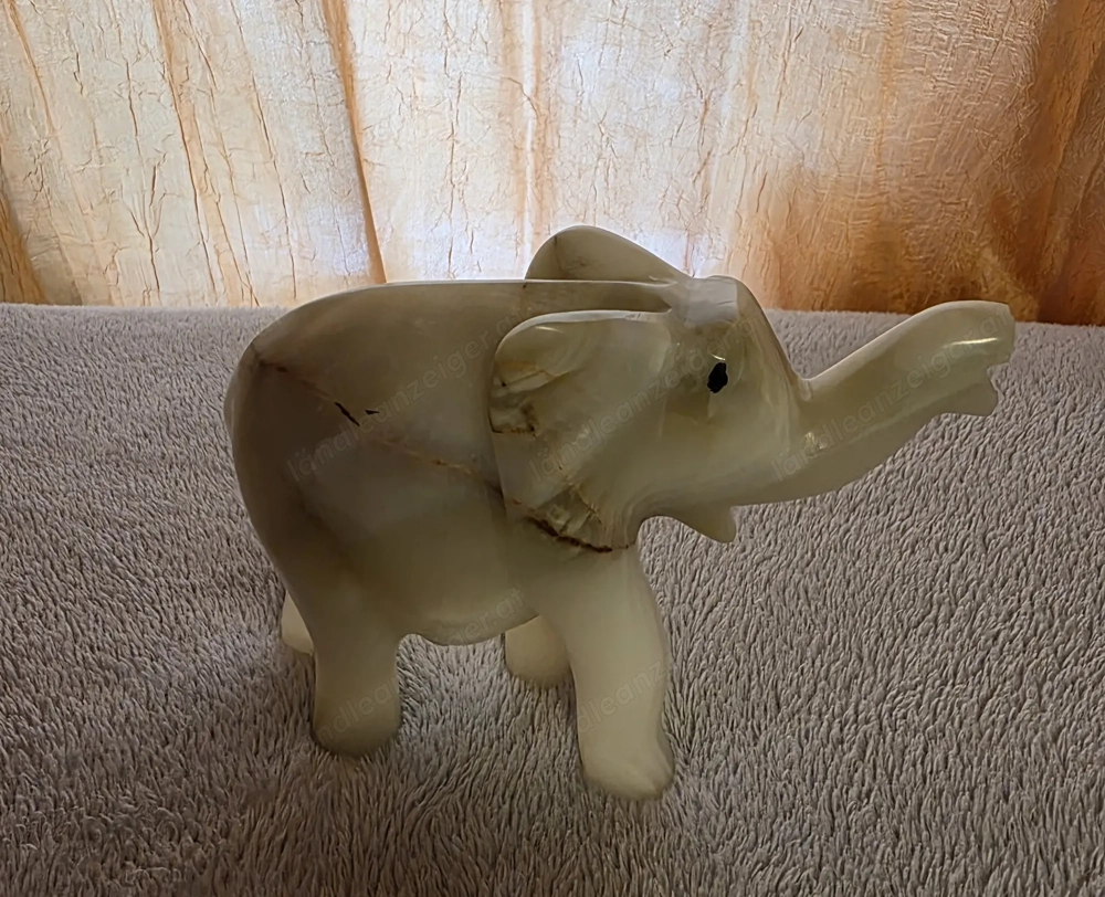 Deko-Elefant aus Stein (Onyx Alabaster) 