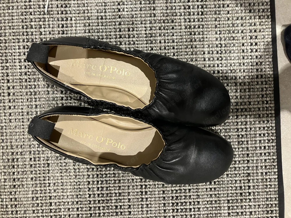 Neue Ballerina schwarz, Leder