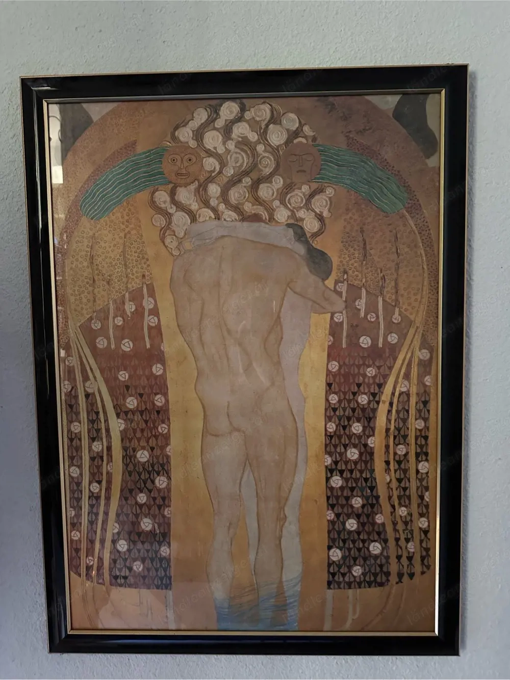 Jugendstil Kunstdruck gerahmt 67x90cm Klimt-Stil