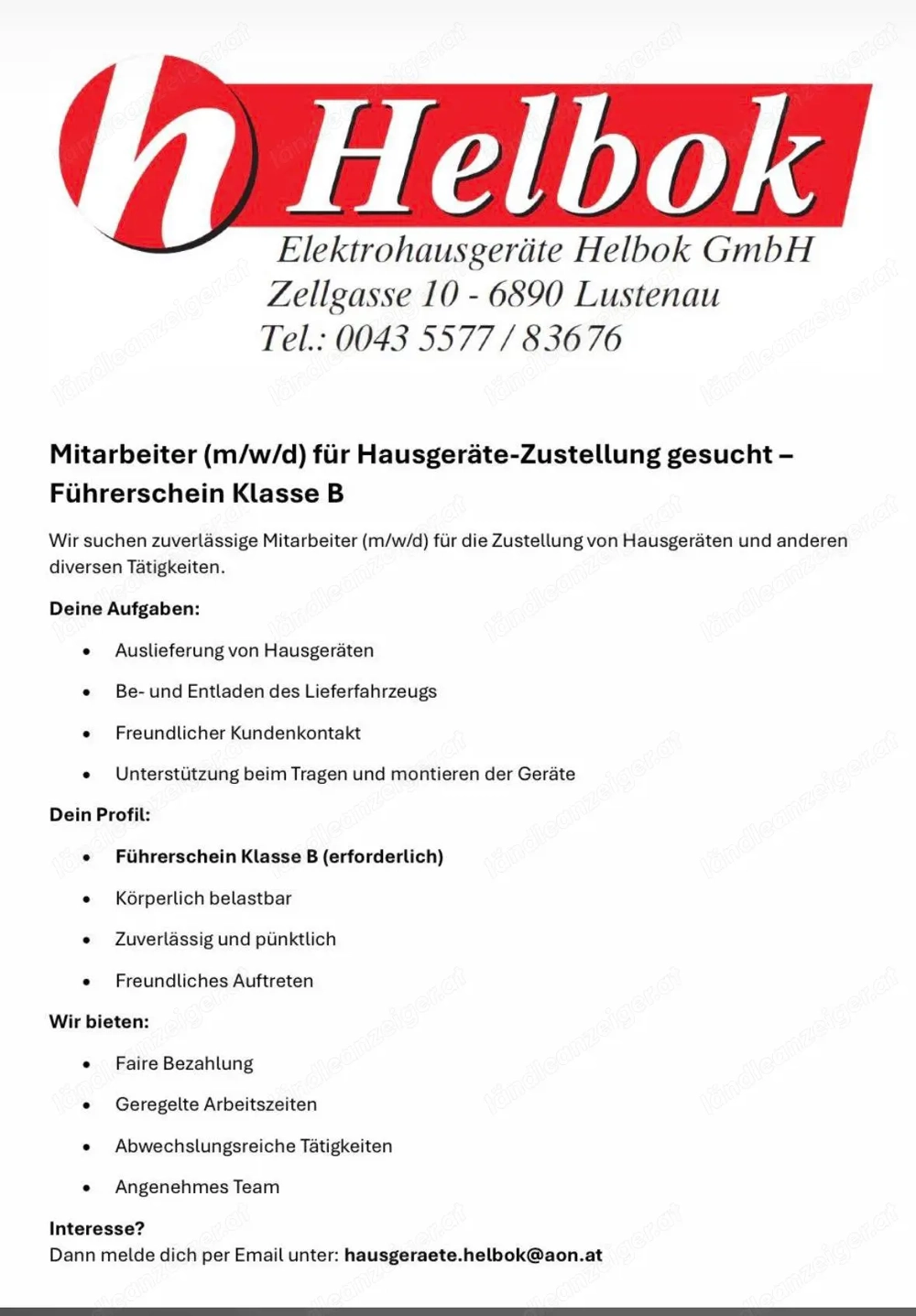 Mitarbeitender in der Zustellung von Hausgeräten