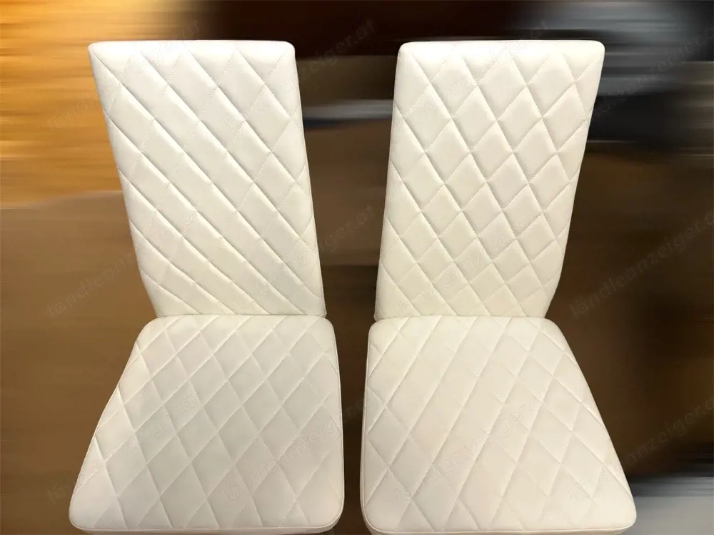2 Stühle Weiß mit Bezug