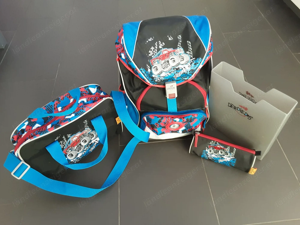 Schultasche DerDieDas ErgoFlex "MONSTERTRUCK" 4tlg.