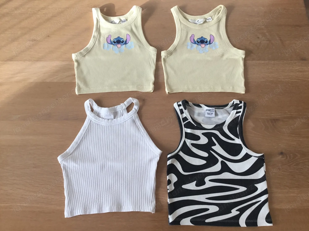 STOPP! 4 coole Tops Gr. 130, 134 140, neuwertig s.B+T.