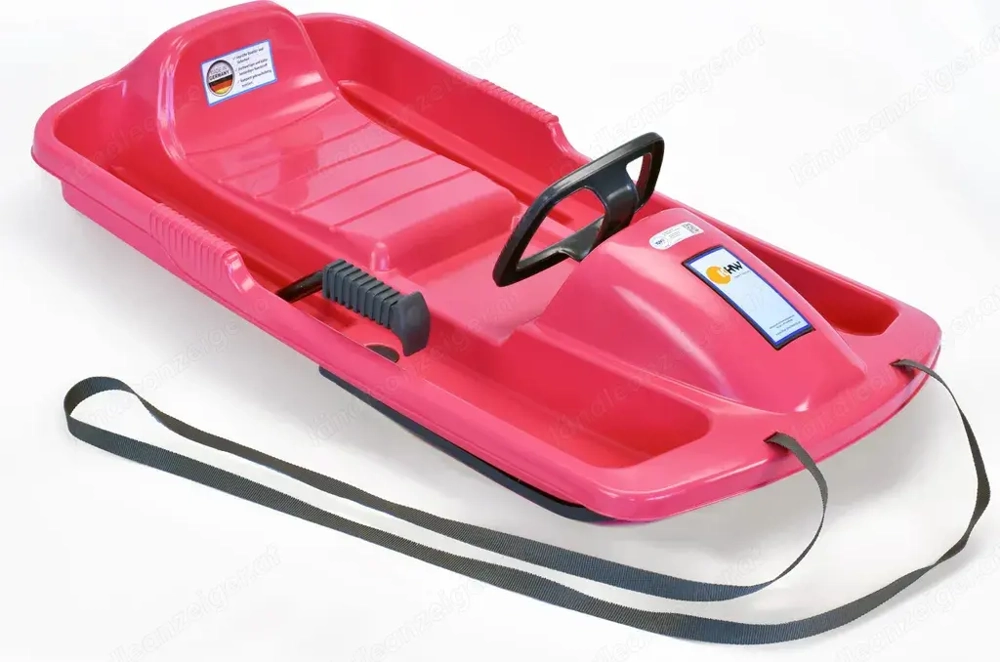 KHW Snow-Fox lenkbarer Bob,Rodel, Kunststoff, Pink NEU 