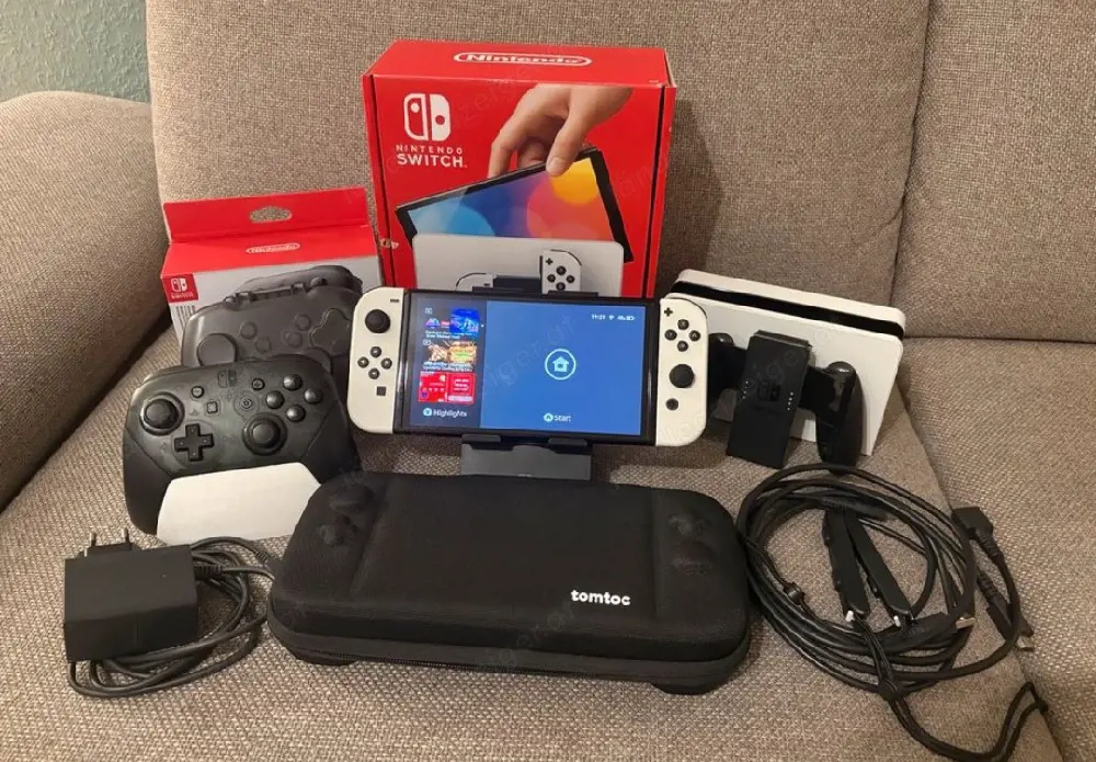 Nintendo Switch Oled + 5Spielen + Pro controllers | Zubehör