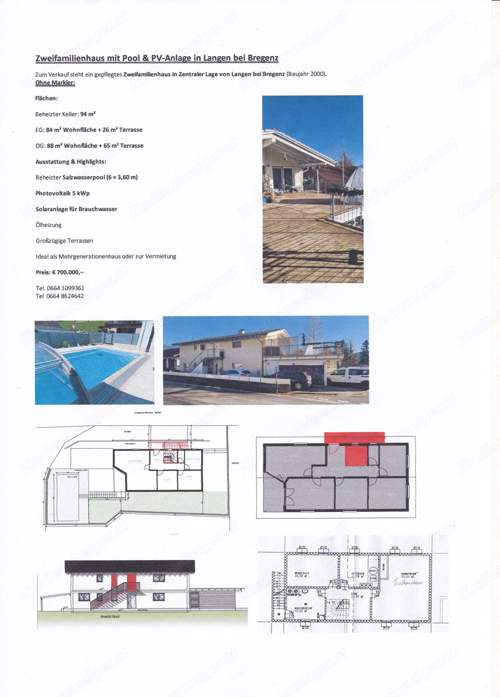 Zweifamilienhaus mit  beheiztem Salzwasserpool
