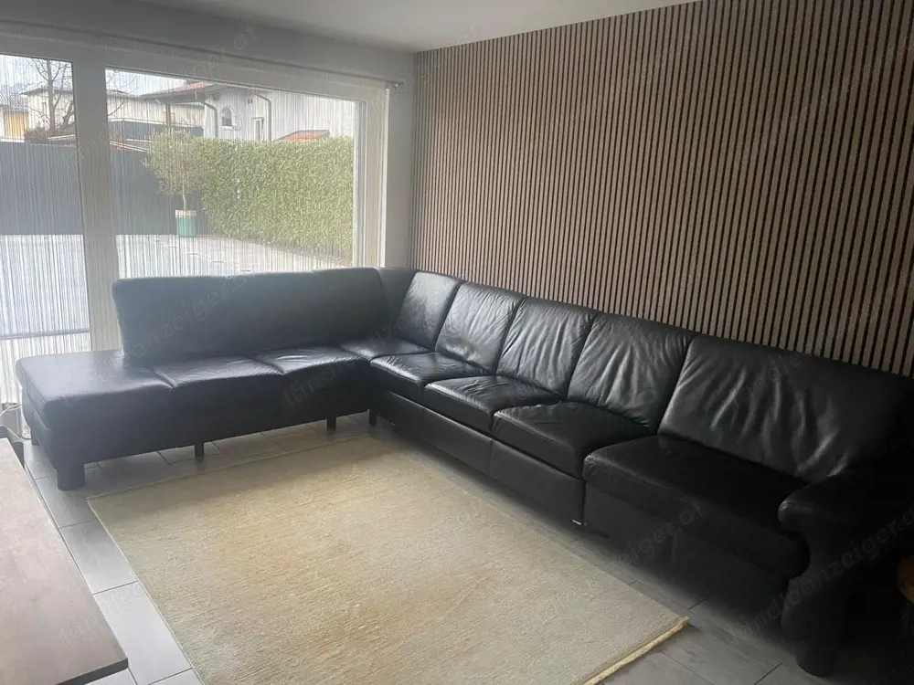 Ledercoich aus echtem Bufalloleder Schwarz