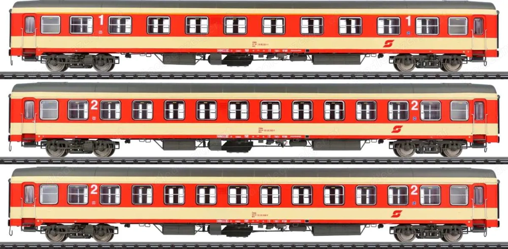 Jägerndorfer JC90402, 3-tlg. Set Reisezugwagen UIC-X ÖBB (H0, DC) - NEU&OVP