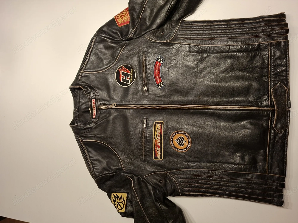 Hellfire Lederjacke - Echtleder - Größe M - Biker  Racing Style