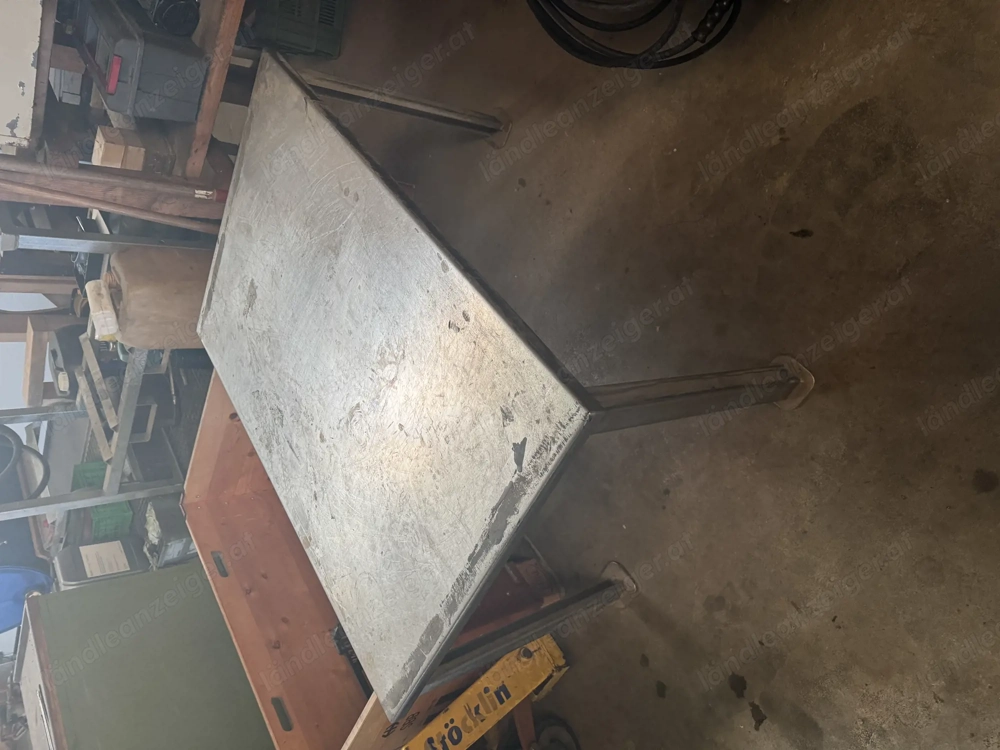 Aluminium Waschtisch Sonderanfertigung 120 x 80 cm Metall Tisch Werkstatt Gemüse Landwirtschaft 
