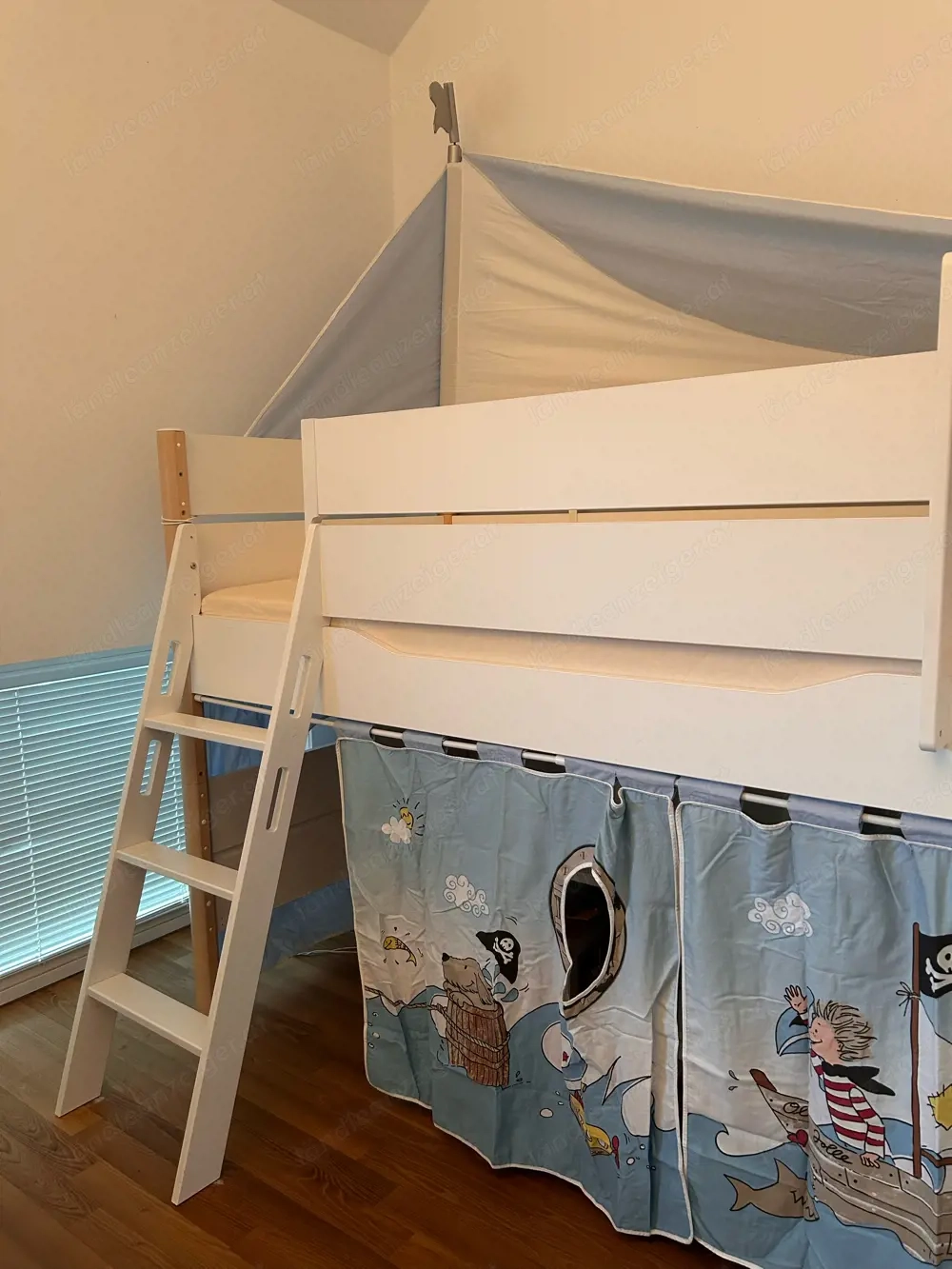 Hochbett von PAIDI mit Rutschbahn & Matratze