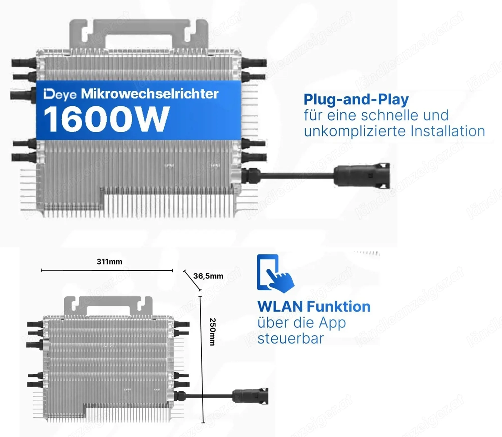 NEU OVP Deye WR PV Micro Wechselrichter SUN-M160G4-EU-Q0