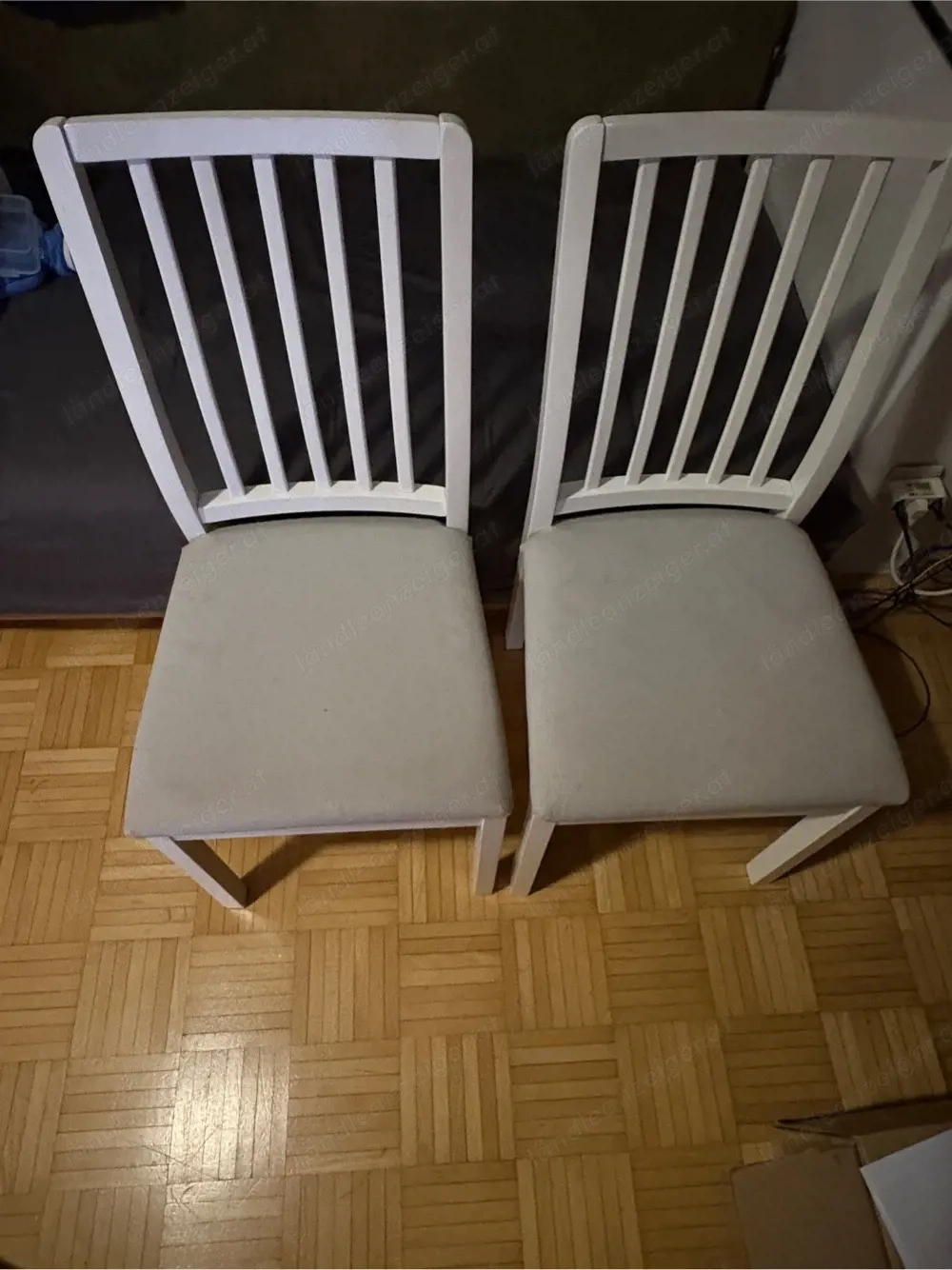 Stühle 2 Stück IKEA EKEDALEN weiß Orrsta hellgrau, gebraucht, 1068212919