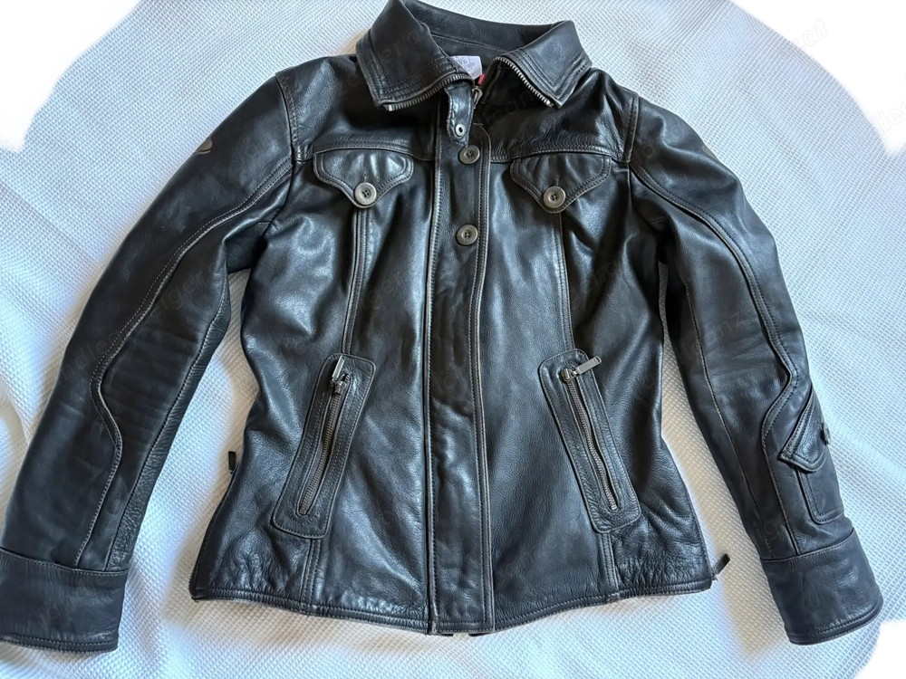 Motorradlederjacke Gr. 38 M Used-Look Top
