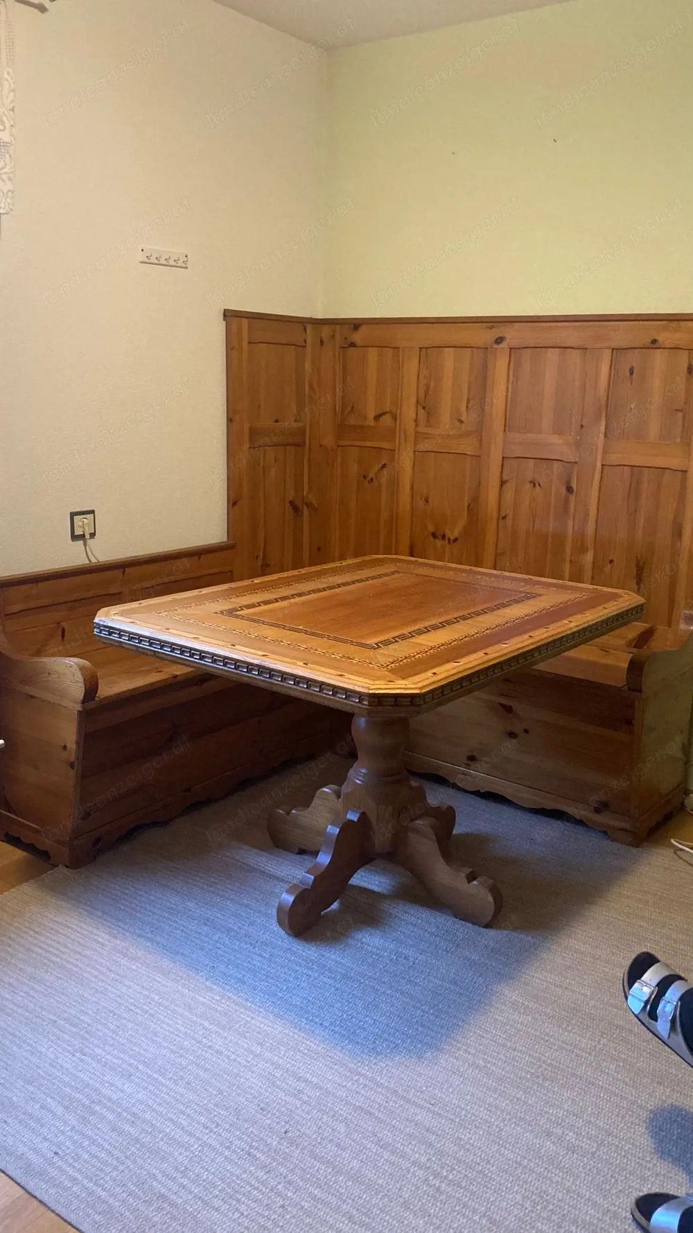 Eckbank mit Rückwand, Vollholz 