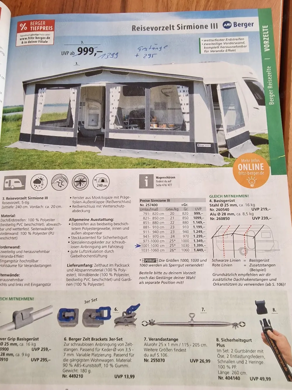 verkaufe neues Vorzelt für Wohnwagen 