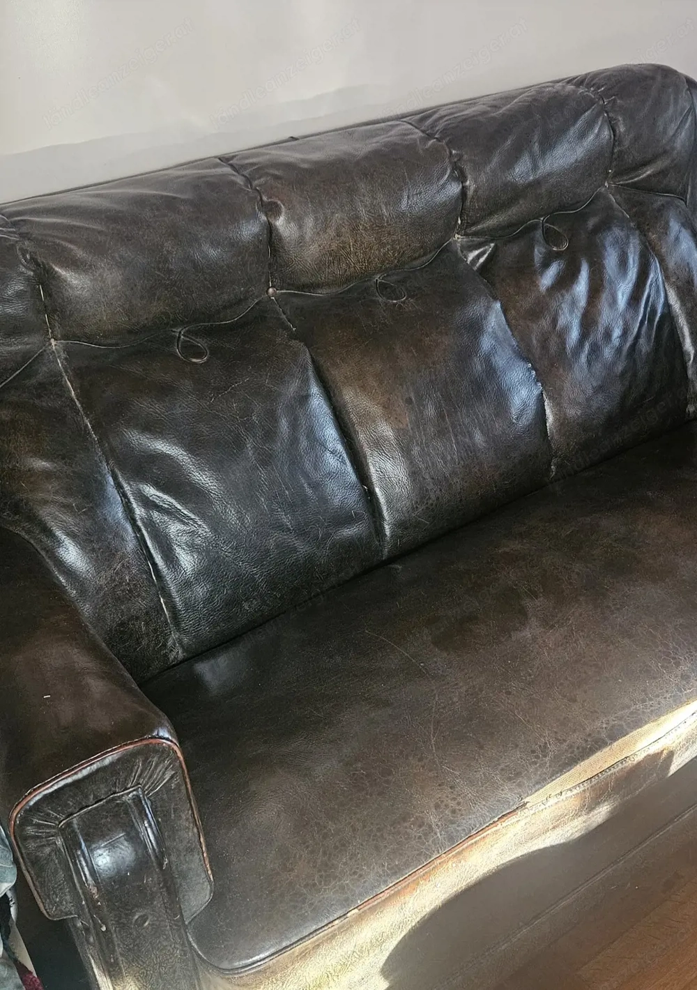 Vintage Ledersofa und Lederstuhl