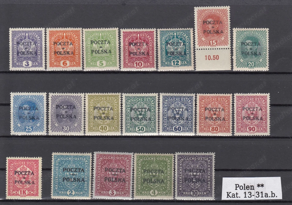 10 Sätze Polen Sammlung Postfrisch bis Falzmarken 1918 19 ab 10.-