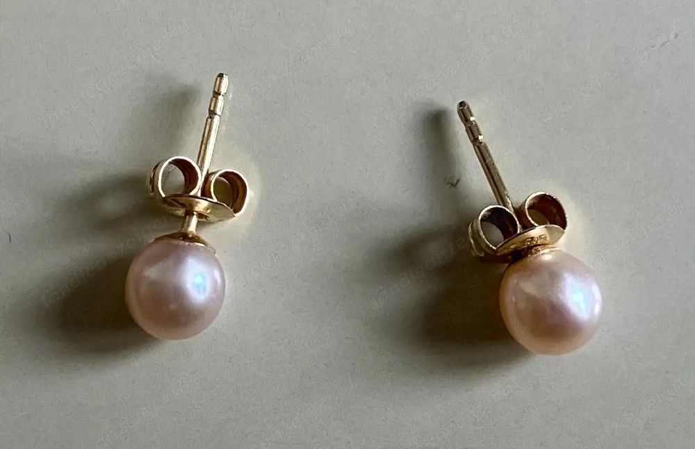 Perlen Ohrstecker 1,5 Gr. 14 Karat Gelbgold 