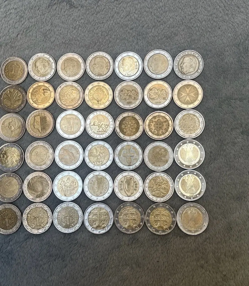 Sammlung 49x 2 Euro Münzen - Verschiedene Länder & Jahrgänge-inkl.Griechenland S.