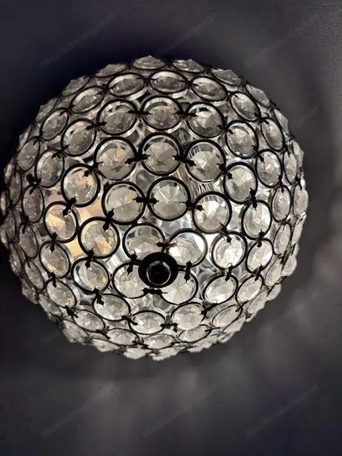 Deckenlampe Kristall schwarz, Durchmesser 30 cm, Höhe 15 cm, TIP TOP
