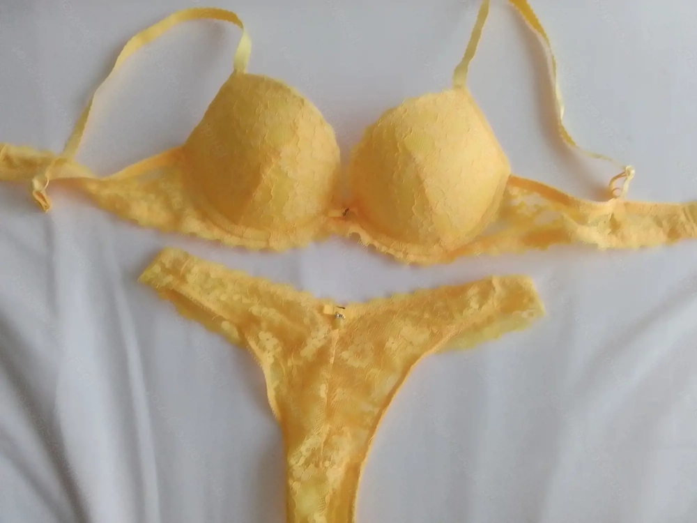 Traum in Zitrone gelb Dessous Set Gr 75B XS