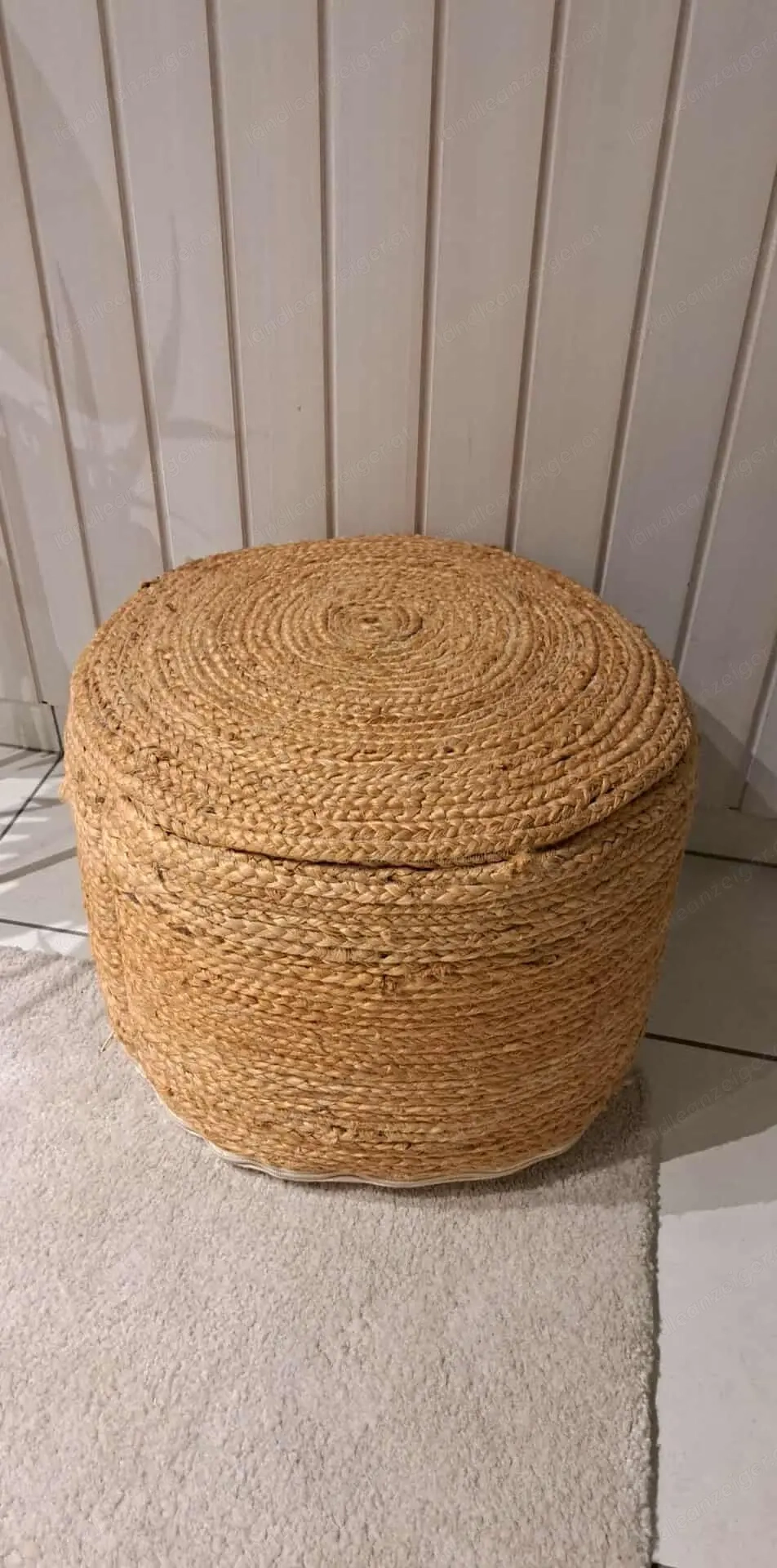 Pouf Hocker Sitzhocker aus Bast Jute