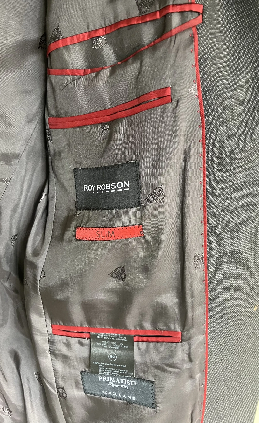 Herrensakko 100% Schurwolle Gr.50 dunkelgrau 