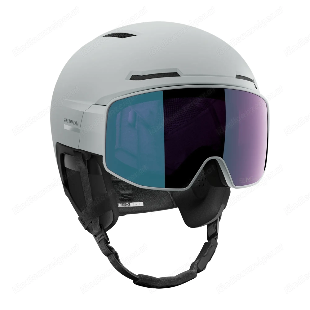 Salomon Skihelm mit Visier Spitzenmodell Driver Prime Sigma Photo Mips Visor, Gr. M, weiß