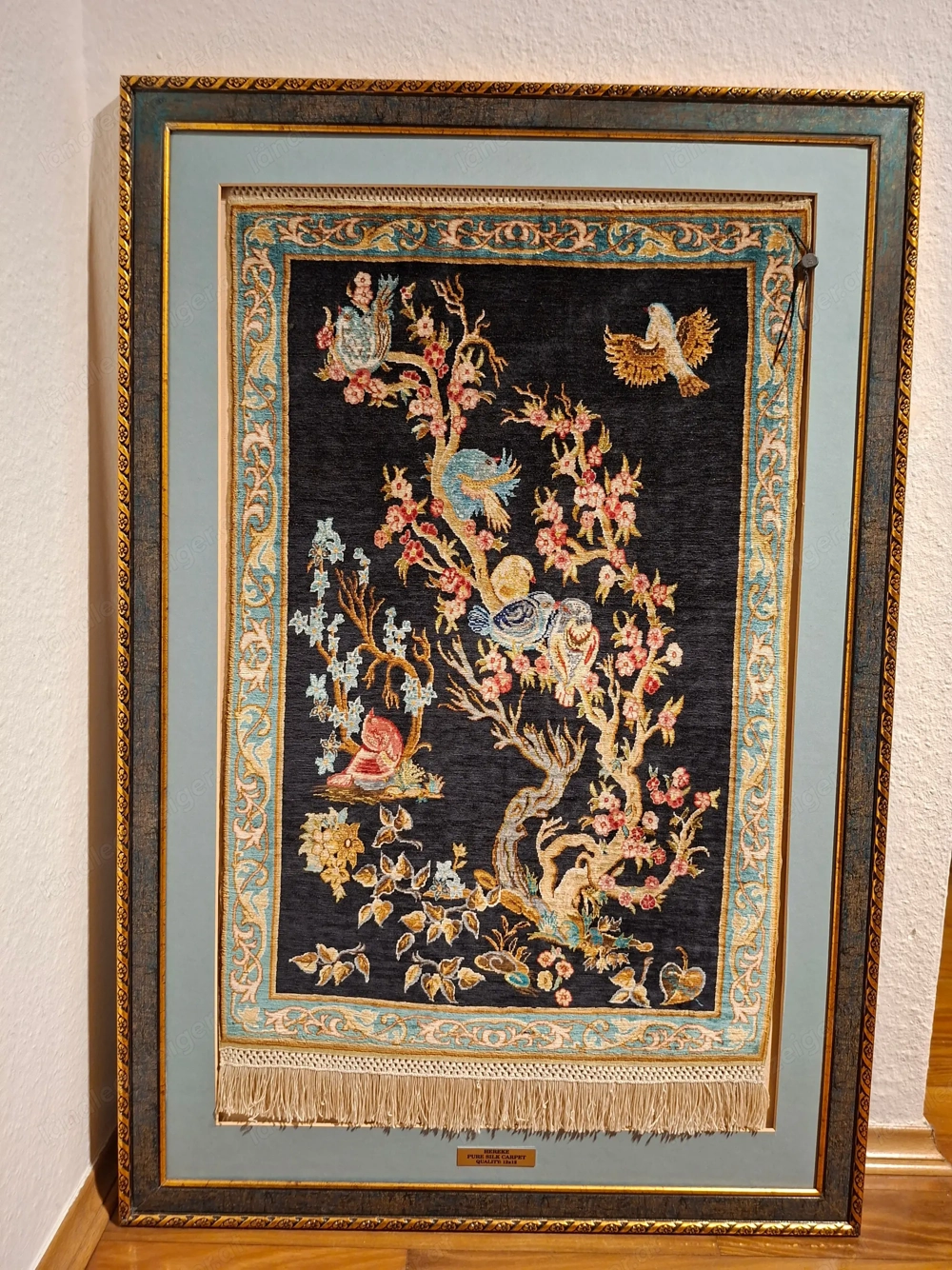 Hereke Seidenteppich, handgeknüpft