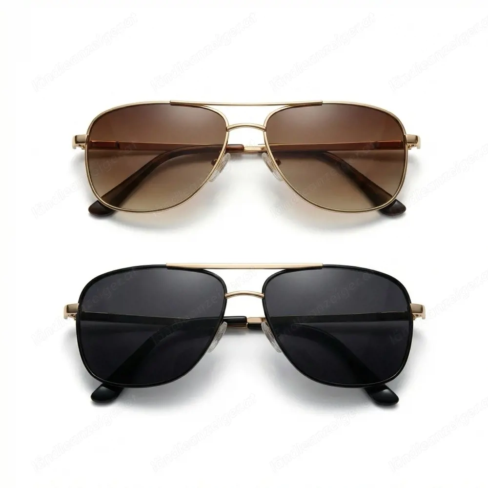 2x Sonnenbrille Goldbraun & Schwarz