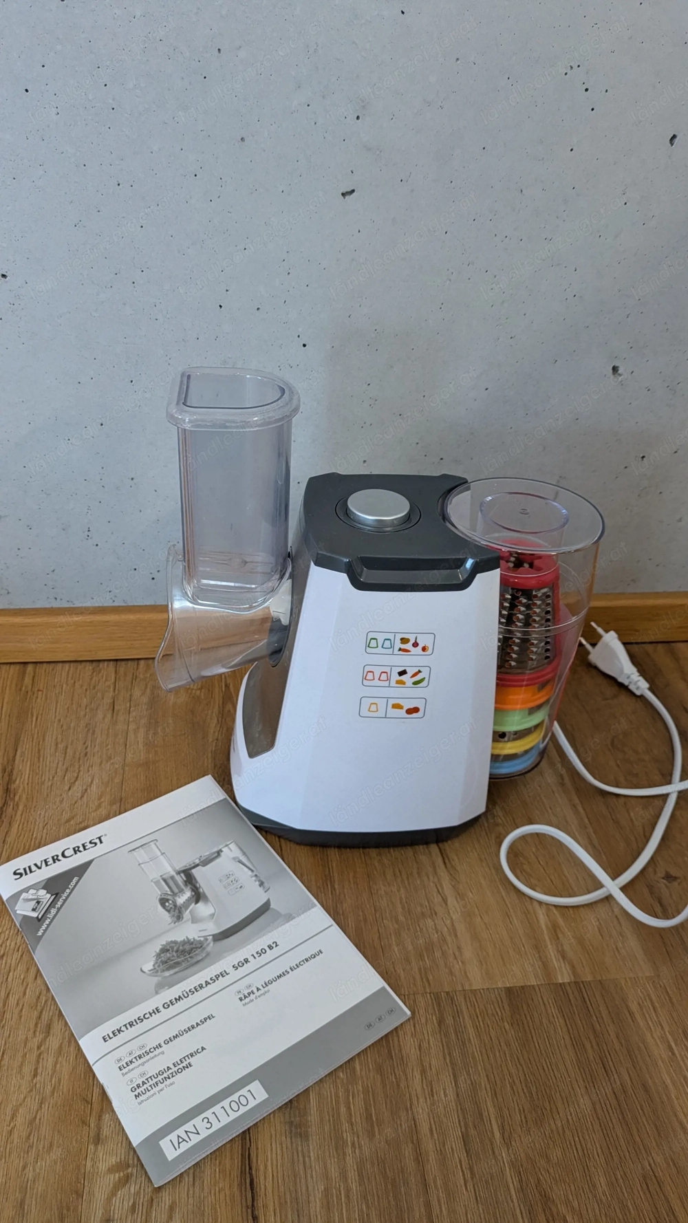 Elektrischce Gemüseraspel inkl 5 Aufsätze