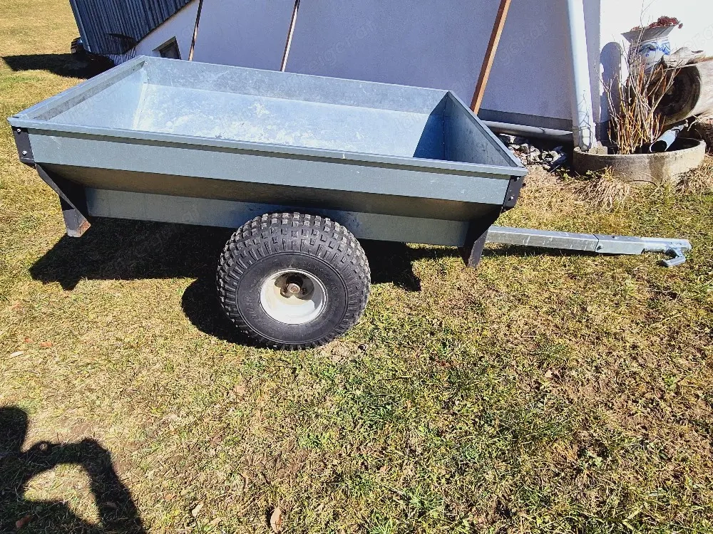 Stabiler Gartenanhänger   Kippanhänger für Rasentraktor 