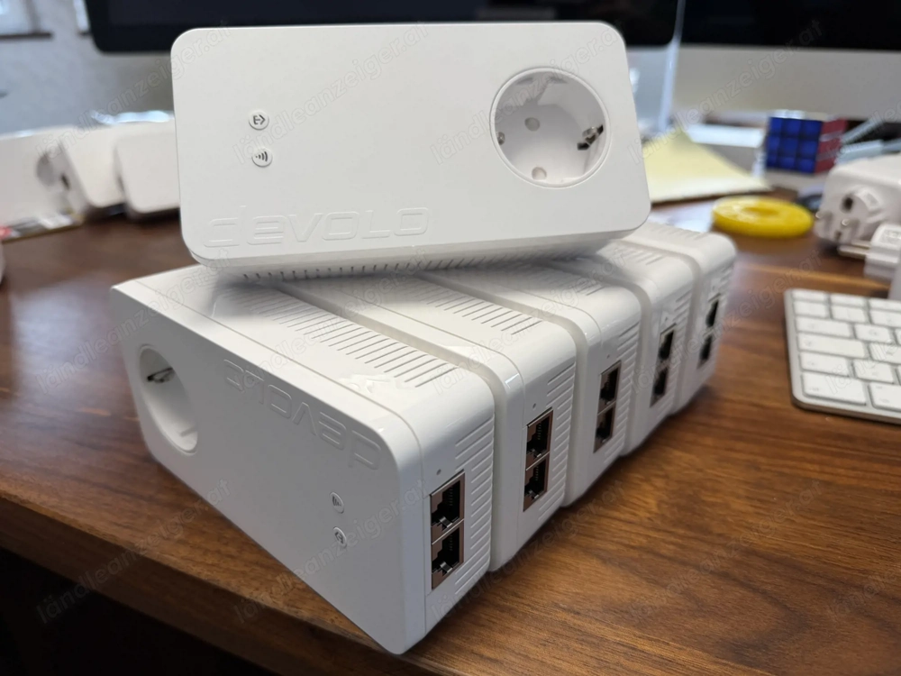 DEVOLO dLAN 1200+ WiFi ac WLAN Powerline 1200Mbps Netzwerk Adapter 2 LAN Ports