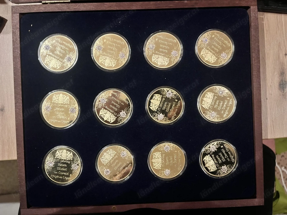 Vergoldete Münzen Sammlung 