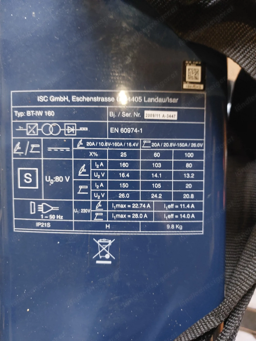 Tragbares Inverter Schweißgerät WIG Elektroden BT-IW 160