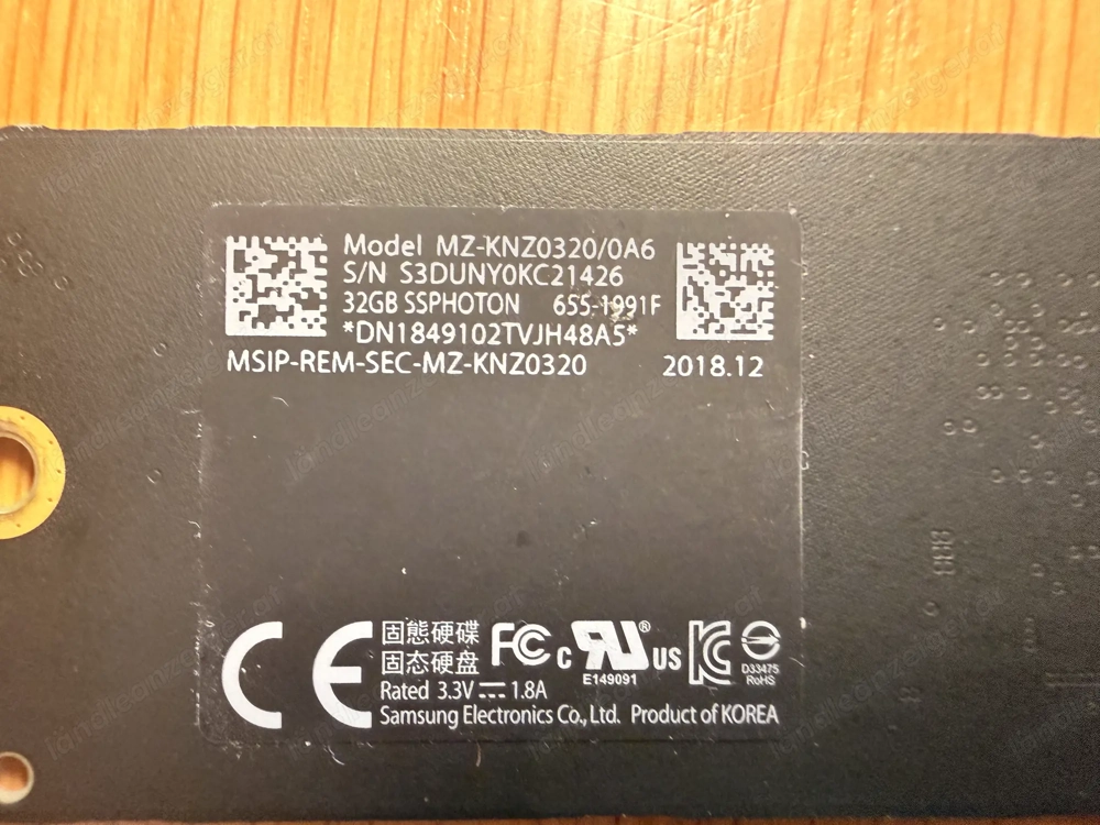 Samsung 32GB SSD - Modell MZ-KNZ0320 - Apple MacBook  iMac Ersatzteil