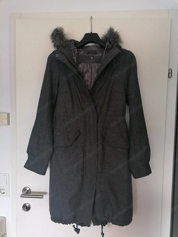 Wintermantel - Damen, dunkelgrau Gr. 34 36